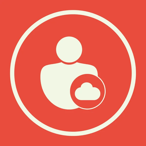 Ícone de nuvem de usuário, símbolo de nuvem de usuário, vetor de nuvem de usuário, eps de nuvem de usuário, imagem de nuvem de usuário, logotipo de nuvem de usuário, nuvem de usuário plana, design de arte de nuvem de usuário, vermelho de nuvem de usuário — Vetor de Stock