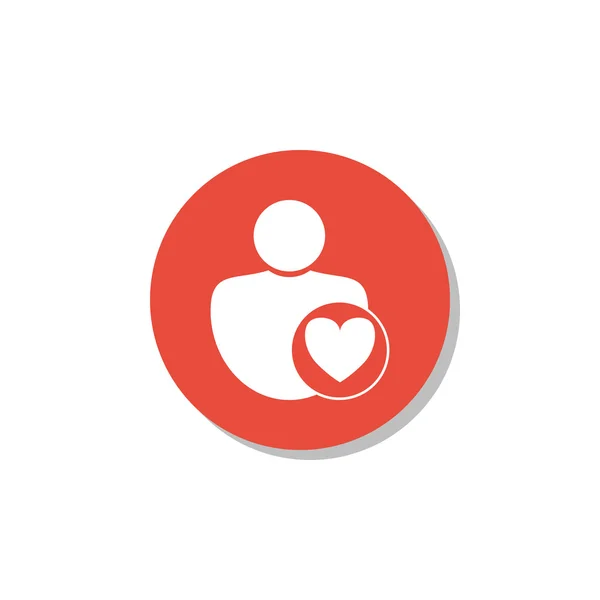 User heart icon, user heart symbol, user heart vector, user heart eps, user heart image, user heart logo, user heart flat, user heart art design, user heart red ring — Stock Vector