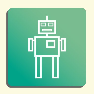 Makine Öğrenme Robot simgesi nin illüstrasyon. Üstün Kaliteli Web Simgesi.