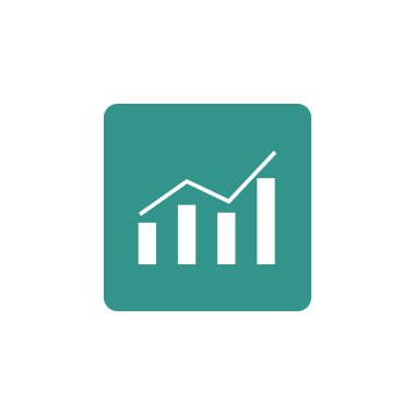 Vektör Çizimi İstatistik Alanı ve 4 Çubuk Grafikler simgesi. Üstün Kaliteli Web Simgesi.