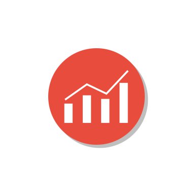 Vektör Çizimi İstatistik Alanı ve 4 Çubuk Grafikler simgesi. Üstün Kaliteli Web Simgesi.