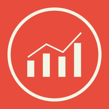 Vektör Çizimi İstatistik Alanı ve 4 Çubuk Grafikler simgesi. Üstün Kaliteli Web Simgesi.