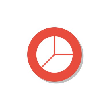 3 Parça simgesi ile İstatistik pasta grafik vektör illüstrasyon. Üstün Kaliteli Web Simgesi.