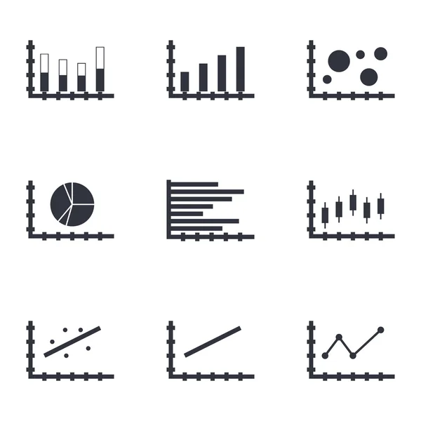 Modern web szimbólum gyűjtemény statisztika ikonkészlet. — Stock Vector