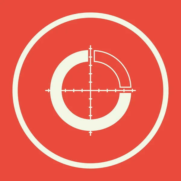 Ilustração vetorial de estatísticas segmentadas e esboçadas gráfico de tortas no ícone de grade. Ícone Web de qualidade premium . — Vetor de Stock