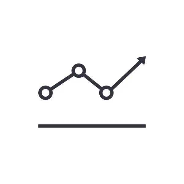 Vektör ÇizimI İstatistik noktası ve çizgi grafik yukarı ok ile grafik büyümek. Üstün Kaliteli Web Simgesi.