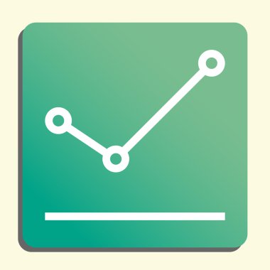 Vektör Çizimi İstatistik noktası ve çizgi grafik simgesi. Üstün Kaliteli Web Simgesi.