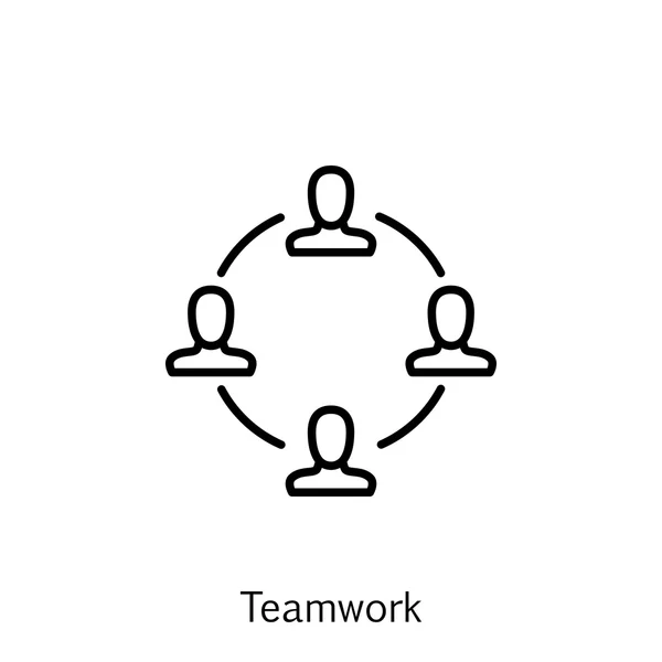 Vektor-Illustration der Ikone des Projektmanagements über Teamwork und Meetings im trendigen flachen Stil. Projektmanagement-Icon für Web-, Mobil- und Infografik-Design, eps10. — Stockvektor