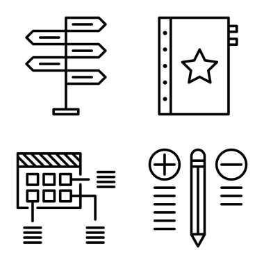 Karar Verme, En İyi Çözüm Ve Planlama Proje Yönetimi Simgeleri Ayarlayın. Uygulama, Web, Mobil Ve Infographics Tasarım için Proje Yönetimi Vektör Simgeleri.