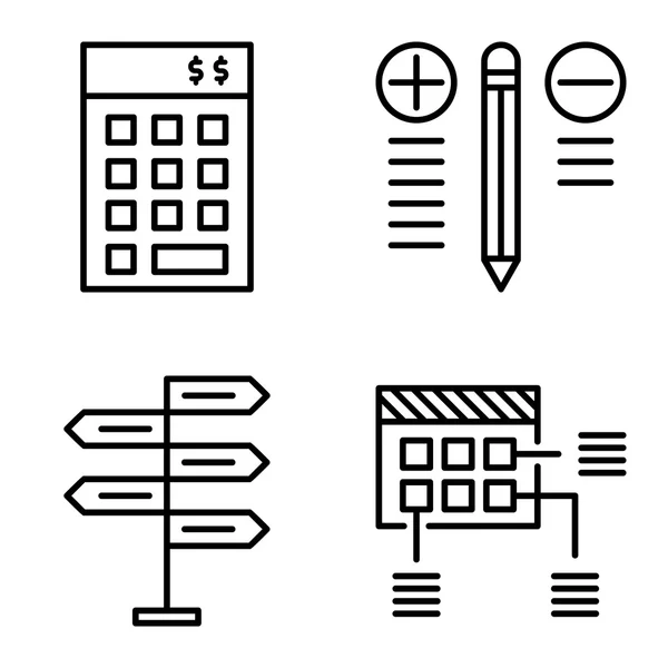 Conjunto de ícones de gerenciamento de projetos na tomada de decisão, melhor solução e planejamento. Ícones de vetor de gerenciamento de projeto para App, Web, Mobile e design de infográficos . —  Vetores de Stock