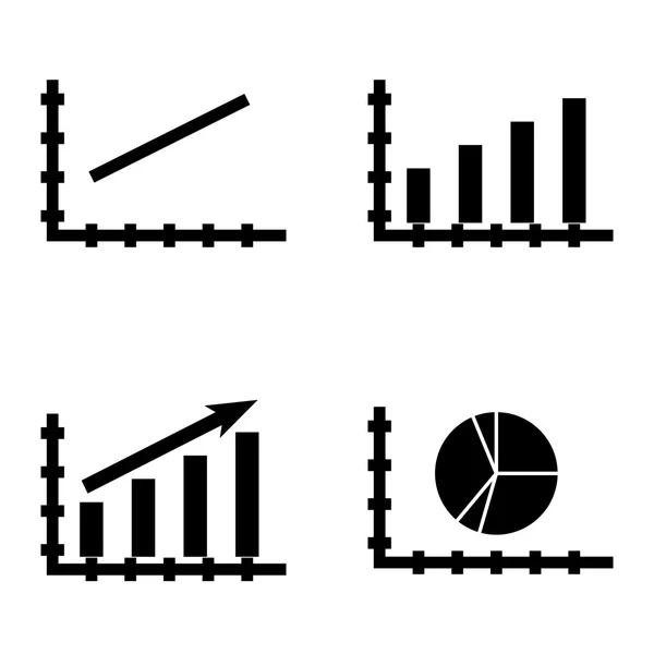 Set Of Statistics Icons On Bar Chart, Line Chart dan Pie Chart. Ikon Vektor Statistik Untuk Desain Aplikasi, Web, Seluler, dan Infografis . - Stok Vektor