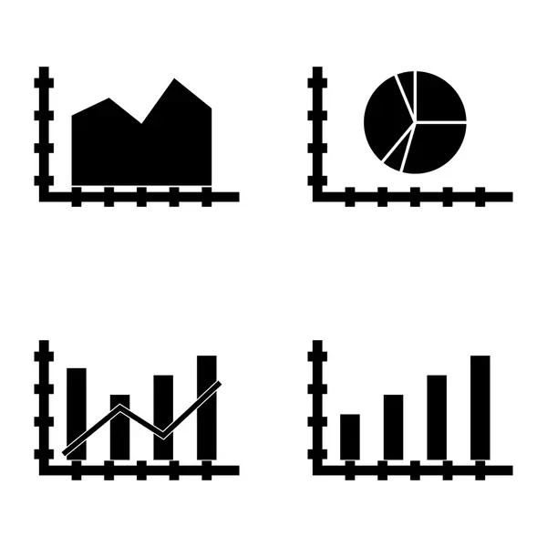 Set Of Icons On Bar Chart, Pie Chart And Dying Grid. Векторные иконки статистики для приложений, веб, мобильных и инфографических дизайнов . — стоковый вектор