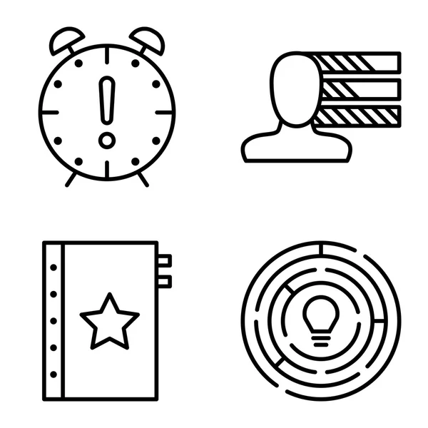 Set Of Project Management Icons On Personality, Creativity And Deadline. Project Management Vector Icons For App, Web, Mobile And Infographics Design. — Stock Vector