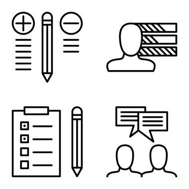 Kişilik, Fikir Beyin Fırtınası Ve En İyi Çözüm Üzerine Proje Yönetimi Simgeleri Ayarlayın. Uygulama, Web, Mobil Ve Infographics Tasarım için Proje Yönetimi Vektör Simgeleri.