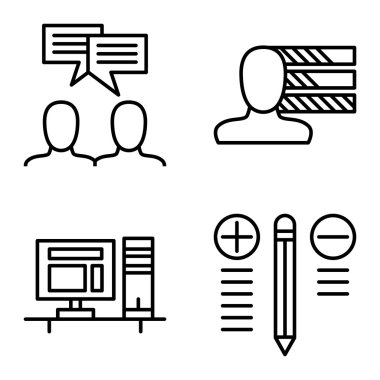 Kişilik, Fikir Beyin Fırtınası Ve En İyi Çözüm Üzerine Proje Yönetimi Simgeleri Ayarlayın. Uygulama, Web, Mobil Ve Infographics Tasarım için Proje Yönetimi Vektör Simgeleri.