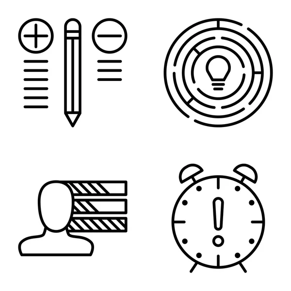 Set Of Project Management Icons On Personality, Creativity And Best Solution. Project Management Vector Icons For App, Web, Mobile And Infographics Design. — Stock Vector