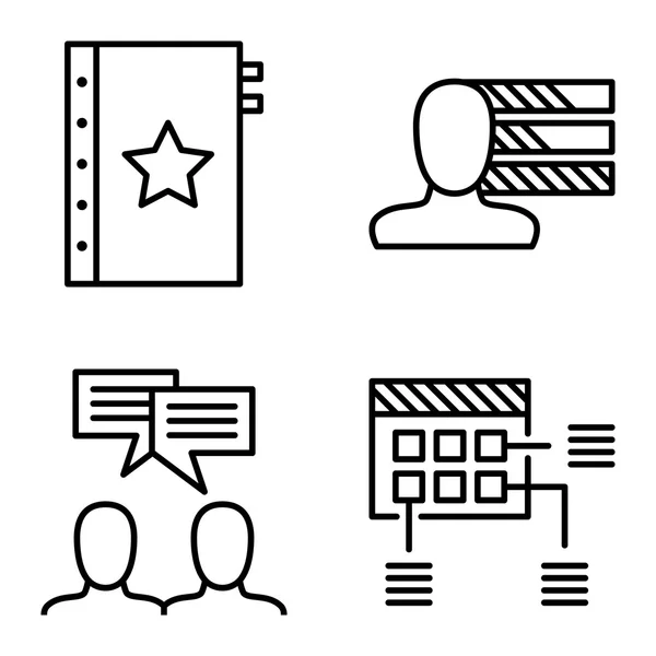 Set van Project Management iconen op persoonlijkheid, idee brainstormen en planning. Project Management Vector Icons voor app, Web, mobiel en infographics ontwerp. — Stockvector