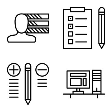 Kişilik, en iyi çözüm ve görev listesi proje yönetimi simgeler kümesi. Proje Yönetimi vektör simgeler App, Web, mobil ve Infographics tasarım için.