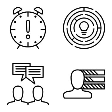 Kişilik, fikir beyin fırtınası ve yaratıcılık üzerinde proje yönetimi simgeler kümesi. Proje Yönetimi vektör simgeler App, Web, mobil ve Infographics tasarım için.