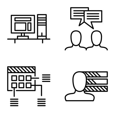 Kişilik, Fikir Beyin Fırtınası ve Planlama Üzerine Proje Yönetimi Simgeleri Ayarlayın. Uygulama, Web, Mobil Ve Infographics Tasarım için Proje Yönetimi Vektör Simgeleri.