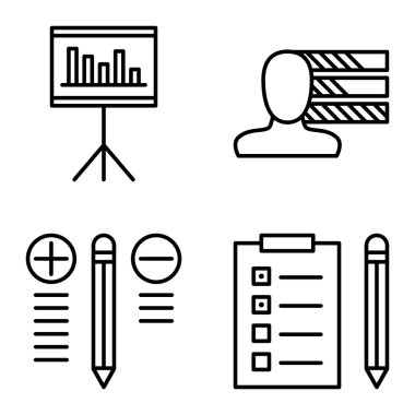 Kişilik, en iyi çözüm ve görev listesi proje yönetimi simgeler kümesi. Proje Yönetimi vektör simgeler App, Web, mobil ve Infographics tasarım için.