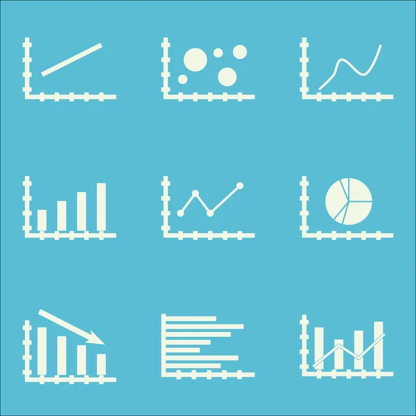 Conjunto de gráficos, diagramas e estatísticas ícones. Coleção de símbolos de qualidade premium. Ícones podem ser usados para Web, App e Ui Design. Ilustração vetorial, EPS10 . —  Vetores de Stock