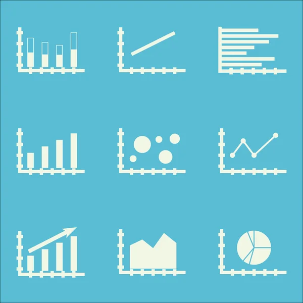 Conjunto de gráficos, diagramas e estatísticas ícones. Coleção de símbolos de qualidade premium. Ícones podem ser usados para Web, App e Ui Design. Ilustração vetorial, EPS10 . — Vetor de Stock