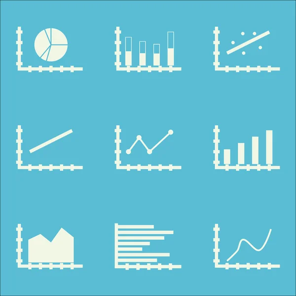 Conjunto de gráficos, diagramas e estatísticas ícones. Coleção de símbolos de qualidade premium. Ícones podem ser usados para Web, App e Ui Design. Ilustração vetorial, EPS10 . —  Vetores de Stock