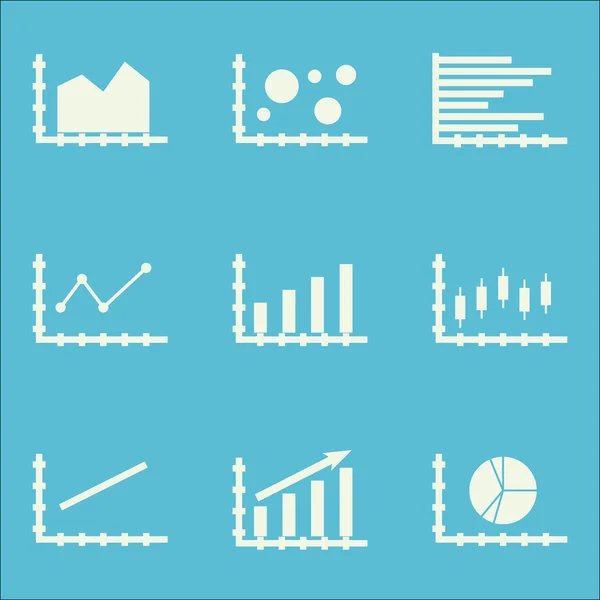 Set de Grafice, Diagrame și Icoane Statistice. Premium Quality Symbol Collection. Icoanele pot fi folosite pentru web, aplicații și design UI. Ilustrație vectorială, EPS10 . — Vector de stoc