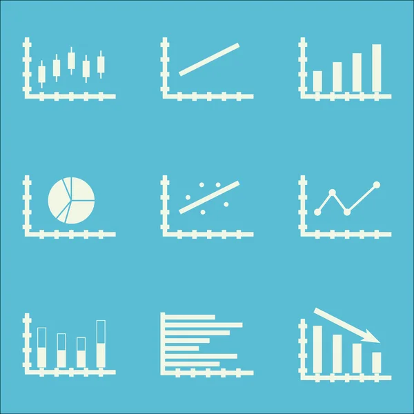 Conjunto de gráficos, diagramas e estatísticas ícones. Coleção de símbolos de qualidade premium. Ícones podem ser usados para Web, App e Ui Design. Ilustração vetorial, EPS10 . —  Vetores de Stock