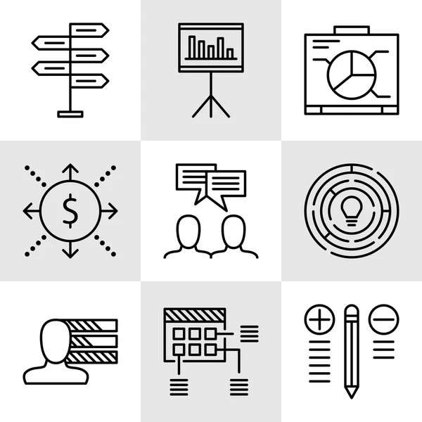 Set Of Project Management Icons On Decision Making, Personality And Team Meeting. Project Management Vector Icons For App, Web, Mobile And Infographics Design. — Stock Vector