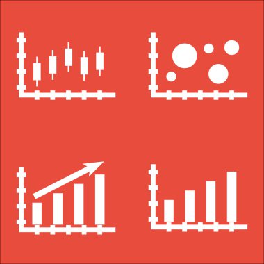 Grafikler, diyagramlar ve istatistik simgeler kümesi. Premium Kalite simgesi derleme. Simgeler, Web, uygulama ve kullanıcı arabirimi tasarımı için kullanılabilir. Vektör çizim, Eps10.