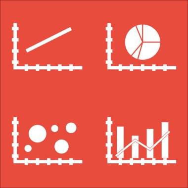 Grafikler, diyagramlar ve istatistik simgeler kümesi. Premium Kalite simgesi derleme. Simgeler, Web, uygulama ve kullanıcı arabirimi tasarımı için kullanılabilir. Vektör çizim, Eps10.