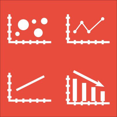Grafikler, diyagramlar ve istatistik simgeler kümesi. Premium Kalite simgesi derleme. Simgeler, Web, uygulama ve kullanıcı arabirimi tasarımı için kullanılabilir. Vektör çizim, Eps10.