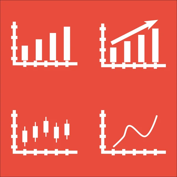 Satz von Diagrammen, Diagrammen und Statistik-Symbolen. hochwertige Symbolkollektion. Symbole können für Web-, App- und UI-Design verwendet werden. Vektorillustration, Eps10. — Stockvektor