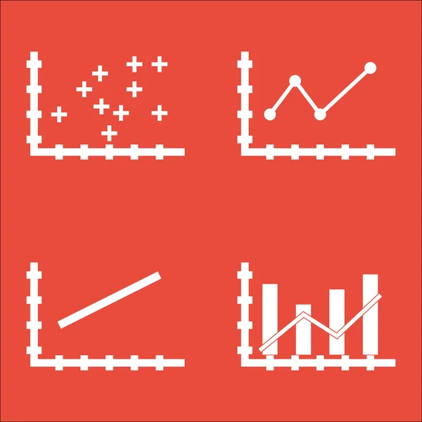 Set Of Graphs, Diagrams And Statistics Icons. Premium Quality Symbol Collection. Icons Can Be Used For Web, App And UI Design. Vector Illustration, EPS10. — Stock Vector