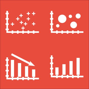 Grafikler, diyagramlar ve istatistik simgeler kümesi. Premium Kalite simgesi derleme. Simgeler, Web, uygulama ve kullanıcı arabirimi tasarımı için kullanılabilir. Vektör çizim, Eps10.
