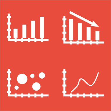 Grafikler, diyagramlar ve istatistik simgeler kümesi. Premium Kalite simgesi derleme. Simgeler, Web, uygulama ve kullanıcı arabirimi tasarımı için kullanılabilir. Vektör çizim, Eps10.