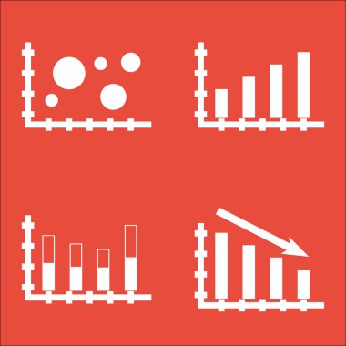 Grafikler, diyagramlar ve istatistik simgeler kümesi. Premium Kalite simgesi derleme. Simgeler, Web, uygulama ve kullanıcı arabirimi tasarımı için kullanılabilir. Vektör çizim, Eps10.