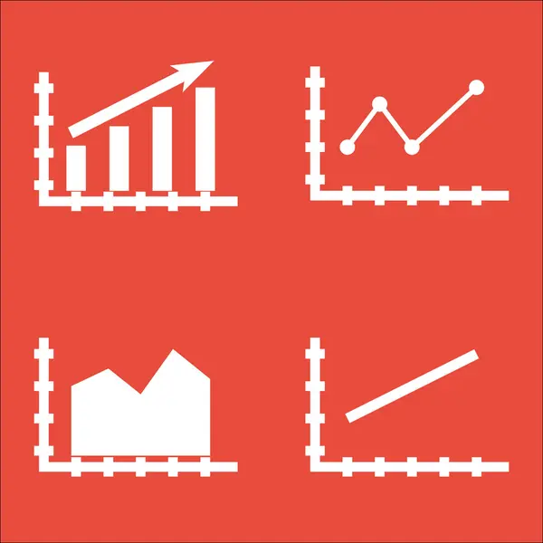 Satz von Diagrammen, Diagrammen und Statistik-Symbolen. hochwertige Symbolkollektion. Symbole können für Web-, App- und UI-Design verwendet werden. Vektorillustration, Eps10. — Stockvektor