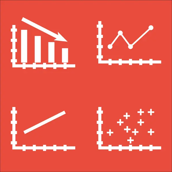 Satz von Diagrammen, Diagrammen und Statistik-Symbolen. hochwertige Symbolkollektion. Symbole können für Web-, App- und UI-Design verwendet werden. Vektorillustration, Eps10. — Stockvektor