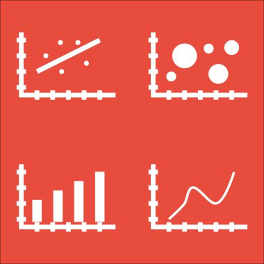 Grafikler, diyagramlar ve istatistik simgeler kümesi. Premium Kalite simgesi derleme. Simgeler, Web, uygulama ve kullanıcı arabirimi tasarımı için kullanılabilir. Vektör çizim, Eps10.