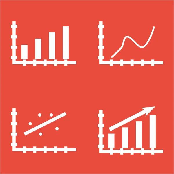 Set Of Graphs, Diagrams And Statistics Icons. Premium Quality Symbol Collection. Icons Can Be Used For Web, App And UI Design. Vector Illustration, EPS10. — Stock Vector