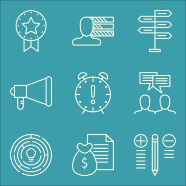 Kişilik, Son Tarih, En İyi Çözüm Ve Daha Fazlası Üzerine Proje Yönetimi Simgeleri Ayarlayın. Üstün Kaliteli Eps10 Vektör İllüstrasyon Mobil, Uygulama, Ui Tasarım için.