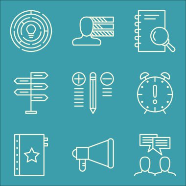 Set Of Project Management Icons On Quality Management, Team Meeting, Personality And More. Premium Quality EPS10 Vector Illustration For Mobile, App, UI Design.