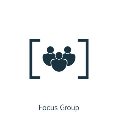 Seo Vektör illüstrasyon, pazarlama ve reklam simgesi odak grubunda trendy düz tarzı. Seo, Pazarlama Ve Reklam Web, Mobil ve Infographics Tasarım, Eps10 için İzole Simge.