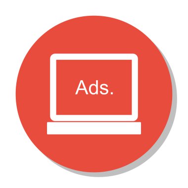 Seo Vektör illüstrasyon, pazarlama ve reklam simgesi trendy düz tarzda reklam ekranda. Seo, Pazarlama Ve Reklam Web, Mobil ve Infographics Tasarım, Eps10 için İzole Simge.