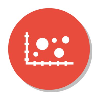 Trendy düz tarzda bubble grafik üzerinde istatistik simgesi vektör illüstrasyon. Web, Mobil ve Infographics Tasarım, Eps10 için İstatistik İzole Simgesi.