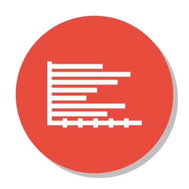 Yatay çubuk grafik grafik Trendy düz stilde simgesine istatistikleri vektör Illustration. Web, mobil ve Infographics tasarımı, Eps10 istatistikleri izole simgesi.
