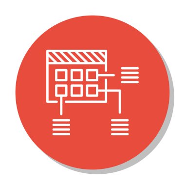 Trendy Düz Tarzda Planlama ve Zamanlama proje yönetimi simgesinin vektör çizimi. Web, Mobil ve Infographics Tasarım için Proje Yönetimi İzole Simgesi, Eps10.